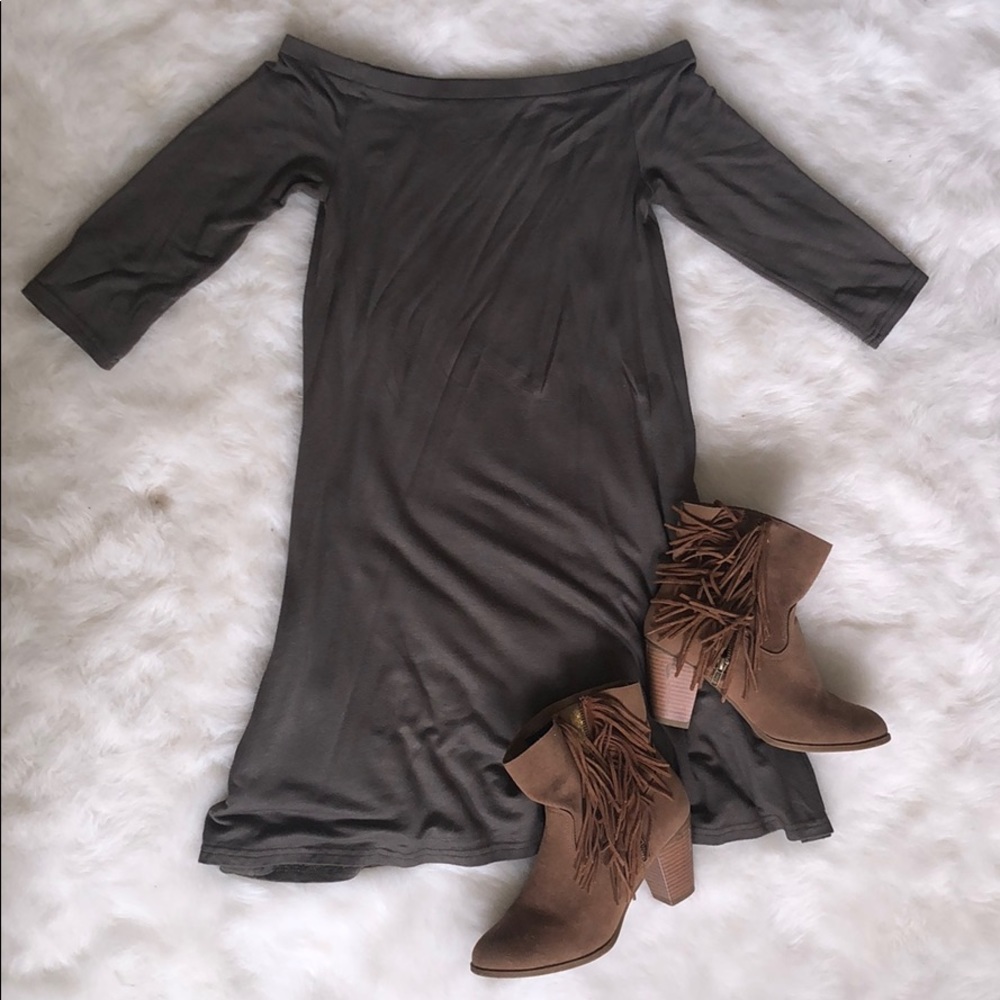 Olive Off the shoulder dress size Small